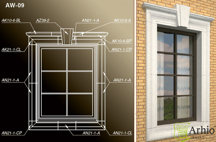 Оконные обрамления AW-09