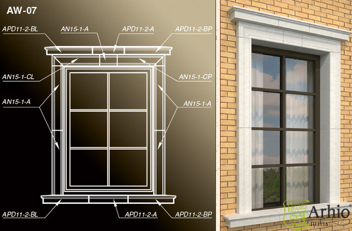 Оконные обрамления AW-07